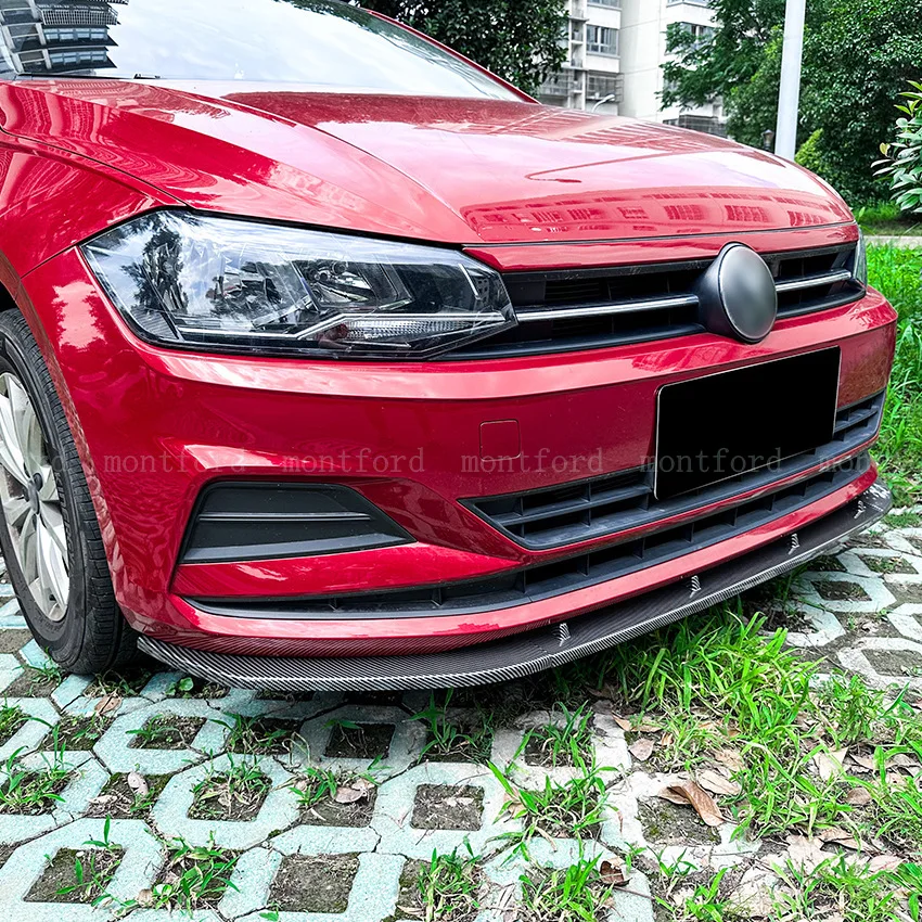 Car Front Bumper Splitter Lip Body Kit Auto Spoiler Diffuser Protector For Volkswagen VW Polo MK6 GTI 5 Door Hatchback 2019-2022