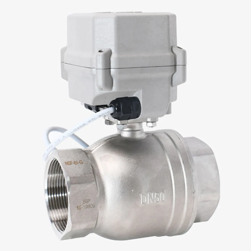 

DN50 Electric Regulating Valve 4-20mA or 0-10V Control, 2 Inch Modulating Valve 15NmDrive ISO5211 for 9mm or 11mm Stem