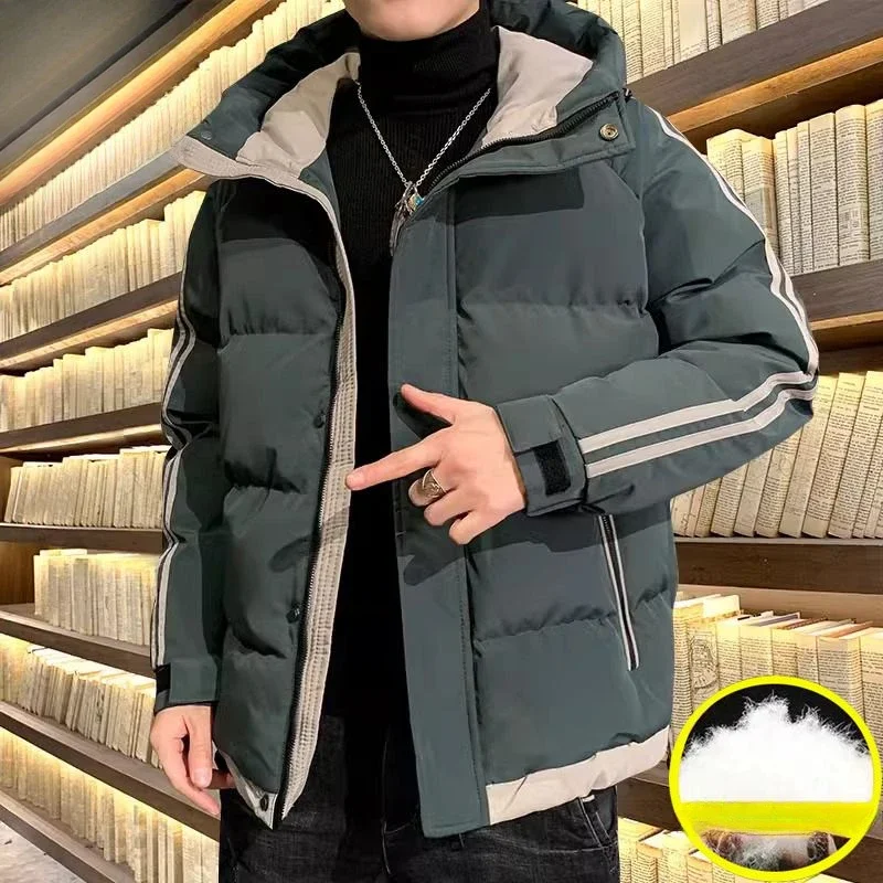 Short Quilted Padded Jacket Man  Hoodie Korean Reviews Many New InWinter Down Coat for Men Joker Harajuku High Quality Stylish