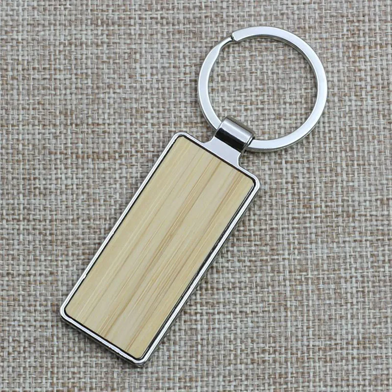 5/10Pcs Metal Wooden Keychain Waist Hanging Businesss Solid Wood Keyring Personality Trendy Portable Gift