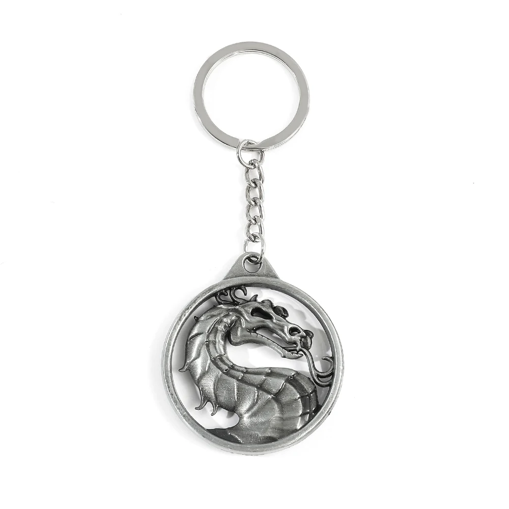 Llavero Vintage de juego Mortal Kombat, aleación de Metal, Animal, dragón, tótem, soporte para llavero para hombres, accesorios para llaveros de coche