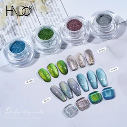 HNDO New 4 Color Holographic Cat Eye Magnet Powder Nail Glitter 3D Effect for Professional Manicure Design DIY Pigment Dust