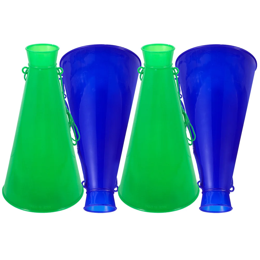 4Pcs 파티 응원 메가폰 플라스틱 소음 발생기 축구 경기 스포츠 파티 생일 축하 팬 액세서리에 적합