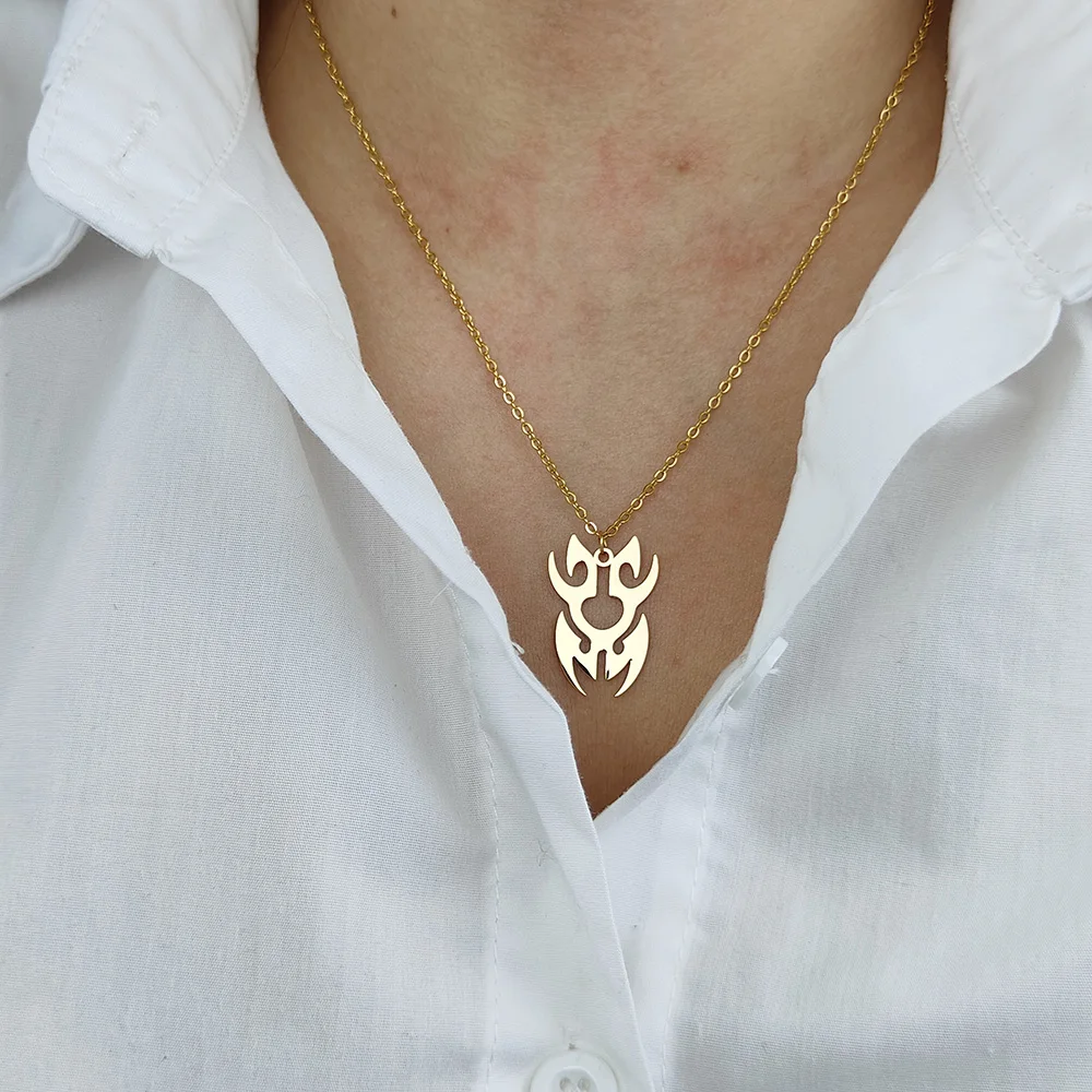 Personality hollow geometric pattern Pendant Necklaces for women Stainless Steel men Necklace neck Accessories fine Jewelry gift