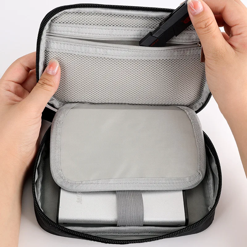 Electronics Organizer Electronic Accessories Bag Travel Waterproof for iPad Mini Kindle Hard Drives Cables Chargers Storage Bag