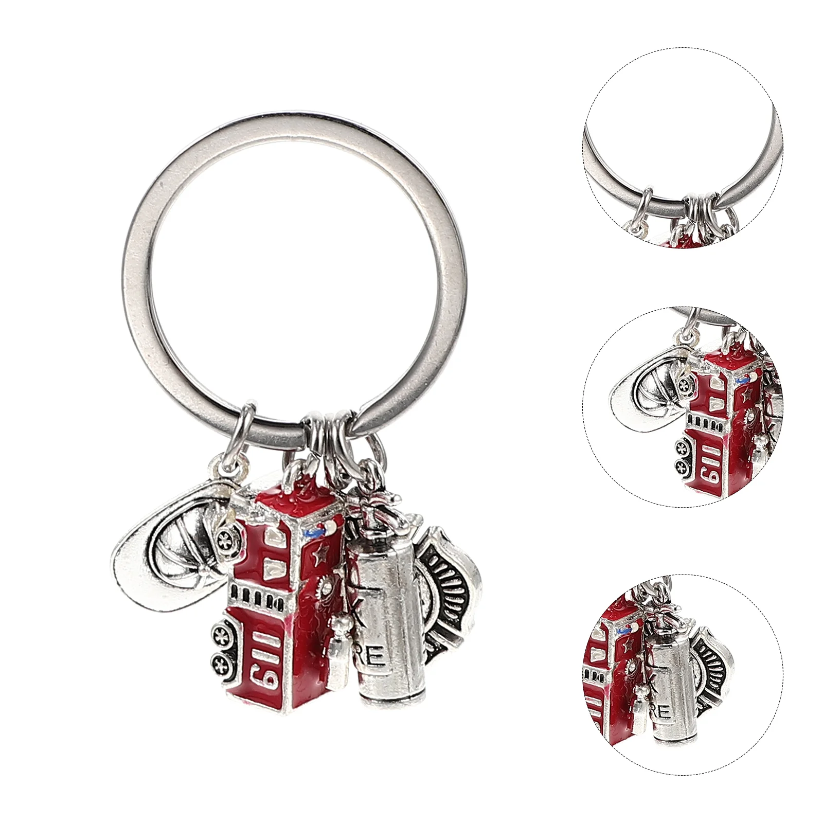 

Fire Truck Keychain Gifts Alloy Pendant Car Delicate Firefighter Keychains Decorative Bag Zinc Hanging Ornament Metal Man Purse