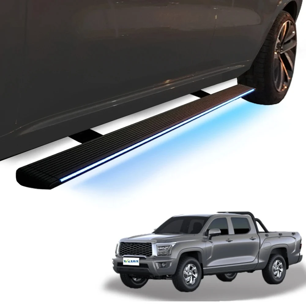 

For GWM Poer King Kong Canon Pickup Truck Electric Running Boards, Automatic Retractable Side Steps with LED Lights