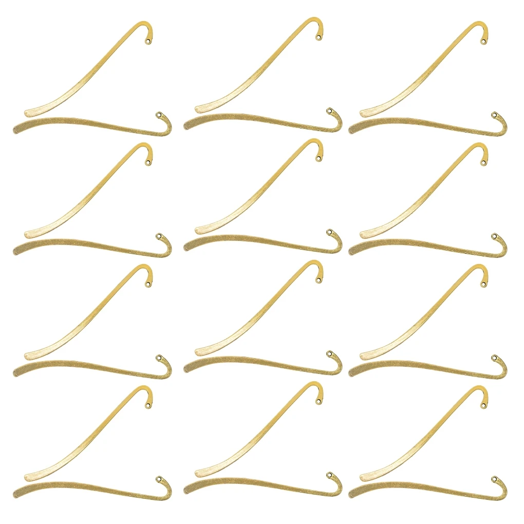 24 Pieces of Hook Bookmark Zinc Alloy Jewelry Findings Making Home Decor Collection Souvenirs DIY Crafts Gifts Bronze