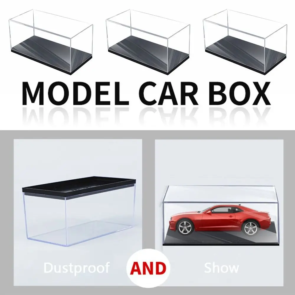 Durable 1/64 Diecast Model Car Display Box Acrylic Transparent Storage Box Dustproof DIY Model Car Dust Cover Toy Figures