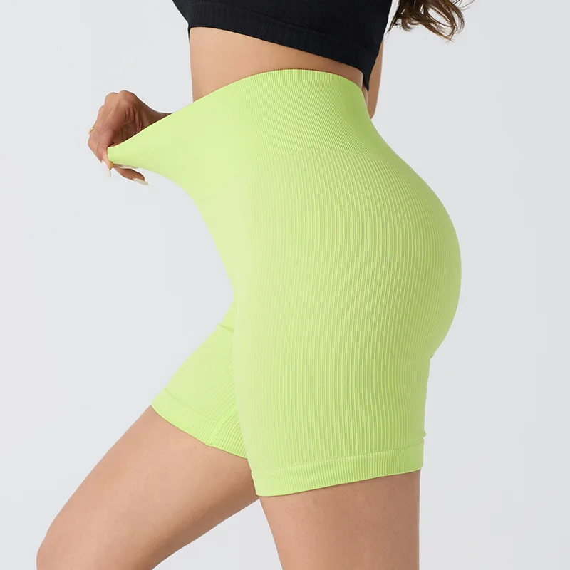 Seamlesssnugshorts de yoga de cintura alta para mulheres sem costura hip levantamento shorts de treino ginásio fitness ciclismo slimethelastic fashiontights