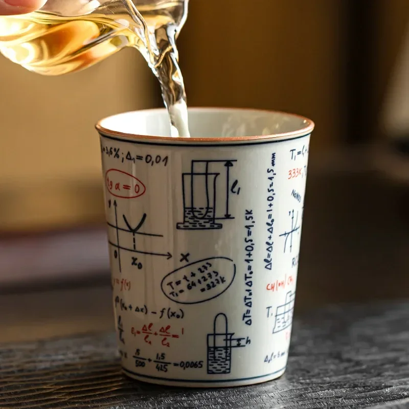 Blue And White Porcelain Chemistry Formula Cola Mug 170ml Ceramic Cup For Tea Coffee Home Office Table Decor Craft Gift