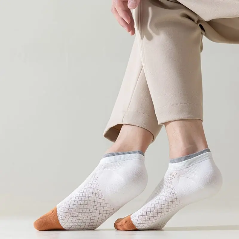 Chaussettes d'Été en Maille Fine pour Homme, Accessoire en Coton, à Double Côtelé, Amissié, Frais et Respirant, Bas à Baril Bas