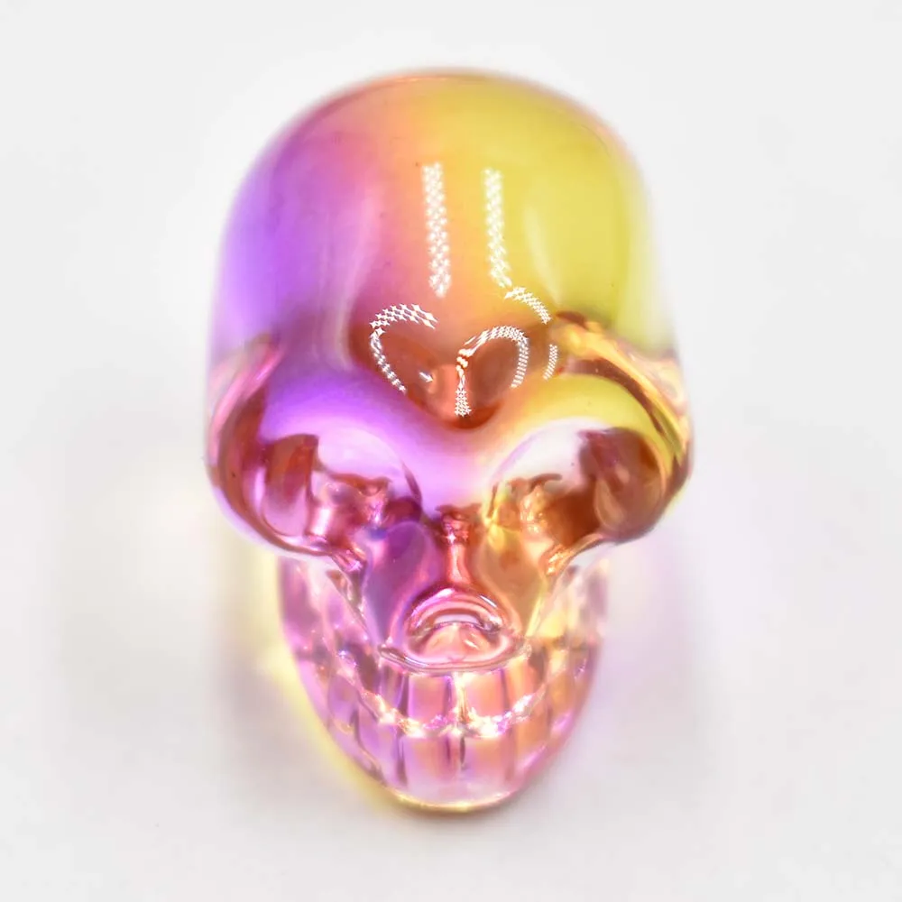 Großhandel 12 Stück/Set, modische, hochwertige Anhänger aus gemischtem Glas in Totenkopf- und Skelettdesign für DIY-Schmuckherstellung, kostenloser Versand. – Detail 17