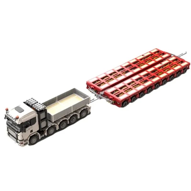 MOC-28358 Truck Series - MOC-29504 Compartment MOC-10554 Extension Plate MOC-57462 Trailer Building Block Model Christmas Gift