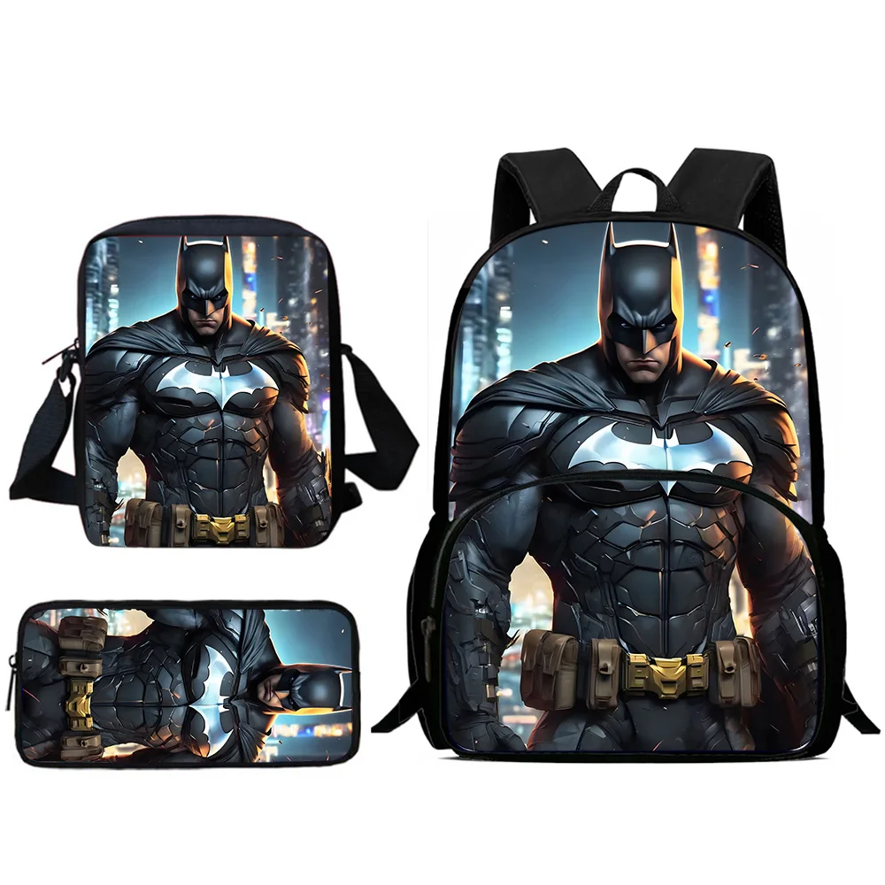 Child Backpacks Hot Movie B-Batmans Shoulder Bag Pencil Case Pupil Large Capacity School Bags for Boys Girls Best Gift