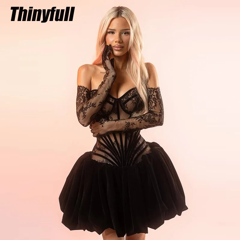 

Thinyfull A-line Short Prom Dress Sleeveless Sweetheart Lace/Satin Evening Dresses Mini Gown 2026 Robe De Soirée Customized