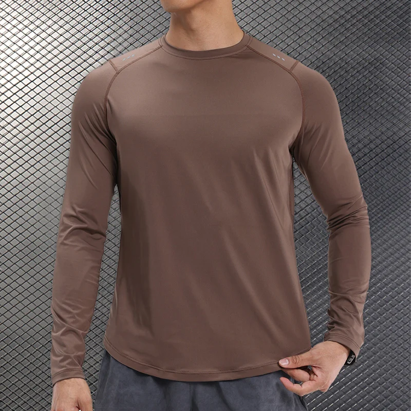 Men Compression Running T-shirt Fitness Tight Long Sleeve Sport Shirts Training Jogging Tops Gym Sportswear Dry Fit Undershirt