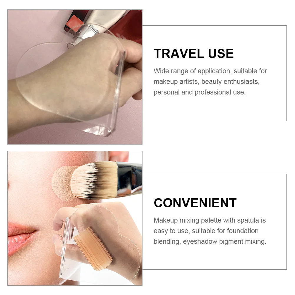 

Stainless Steel Spatula And Acrylic Makeup Mixing Plate Set Heart Shaped Foundation Blender For Artists Enthusiasts