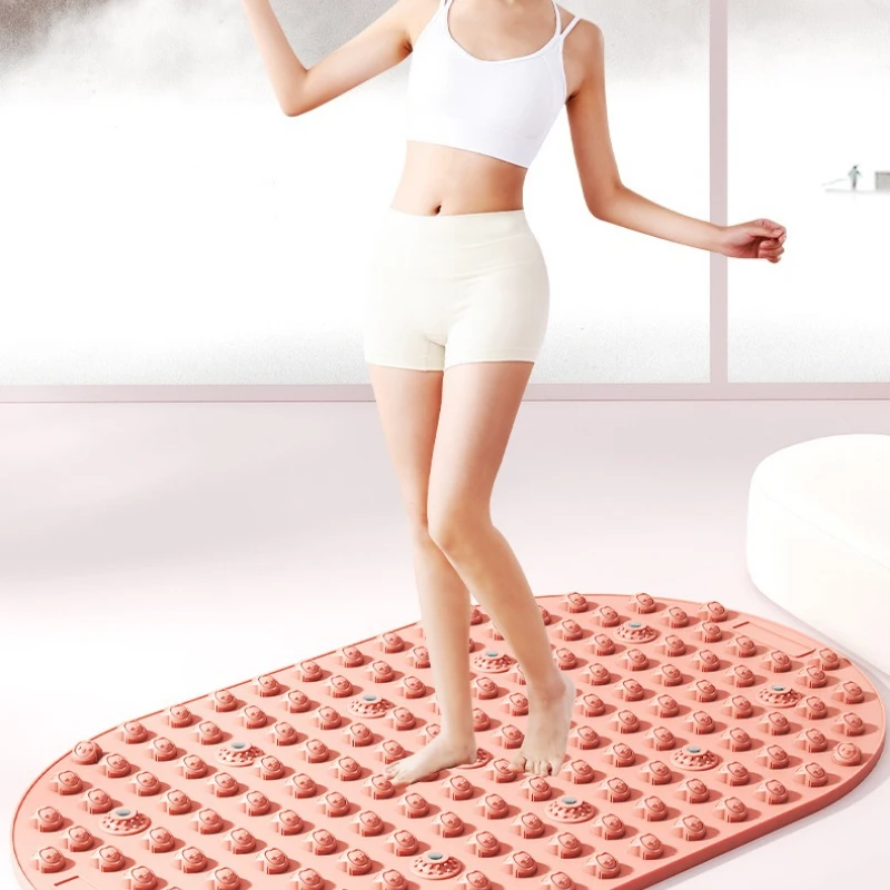 

Liquid Silicone Acupressure Foot Mat Round Reflexology Massage Pad Home Use Yoga Foot Relax Pad Deep Tissue Pain Relief Massager