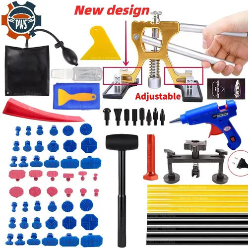 PWS, nuevas herramientas de reparación de abolladuras de coche ajustables, pistola de pegamento, Kit de eliminación de abolladuras de coche, Kit de reparación de abolladuras sin pintura para vehículo