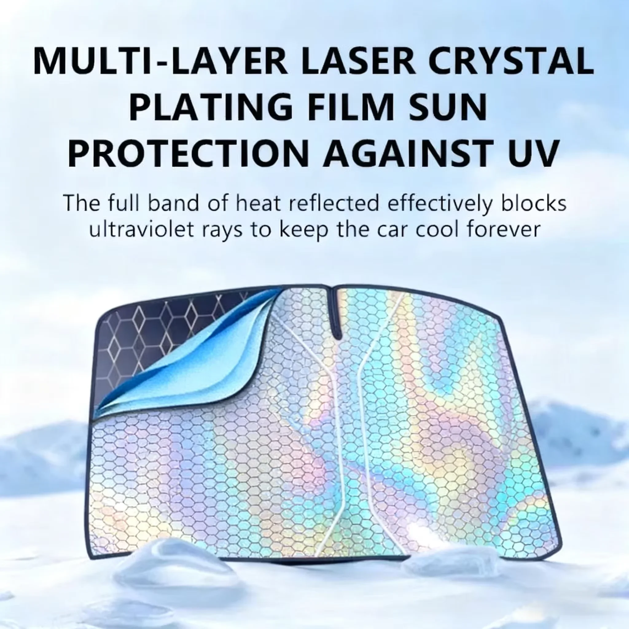 Upgraded Car Windshield Sunshade UV-Reflective Folding Cover Heat Insulation Cooling Full Coverage Visor Protector Interior