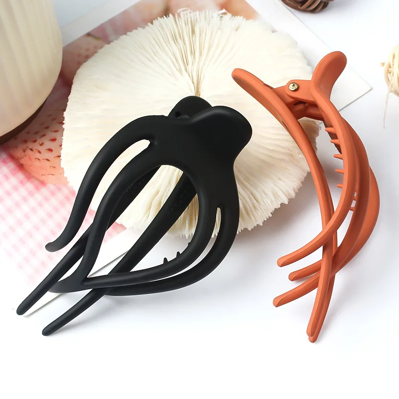 Women Large Hair Clips Clamp Flower Acrylic Plastic Duckbill Claw Barrette Girls Hairpin Ponytail Styling Tools Hair Accessories