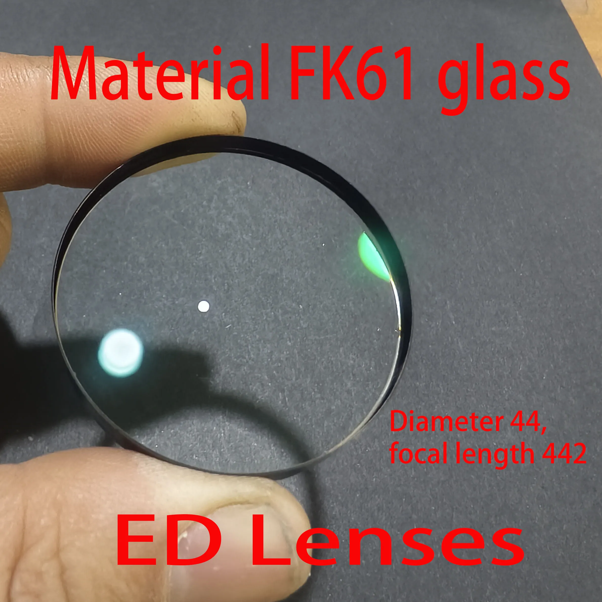 

44MM diameter, 177MM 201MM 413MM 453MM focal length, ED Lense optical cemented achromatic lens FK61 material