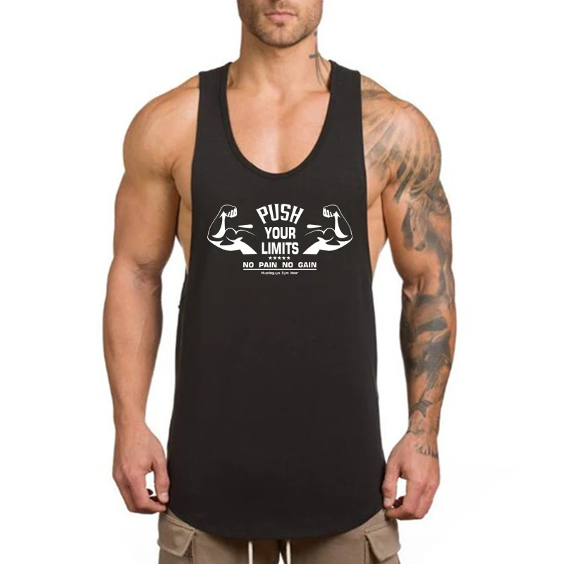 Gym Clothing Bodybuilding Stringer Tank Tops Men Fitness Singlets Sports Sleeveless Shirt Cotton Muscle Running Vests Undershirt