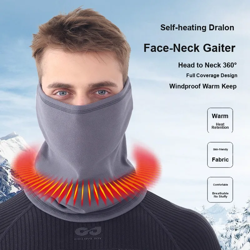 Thermal Cycling Face Mask Multifunctional Fleece Lined Neck Gaiter for Running Mountaineering and Outdoor Activities