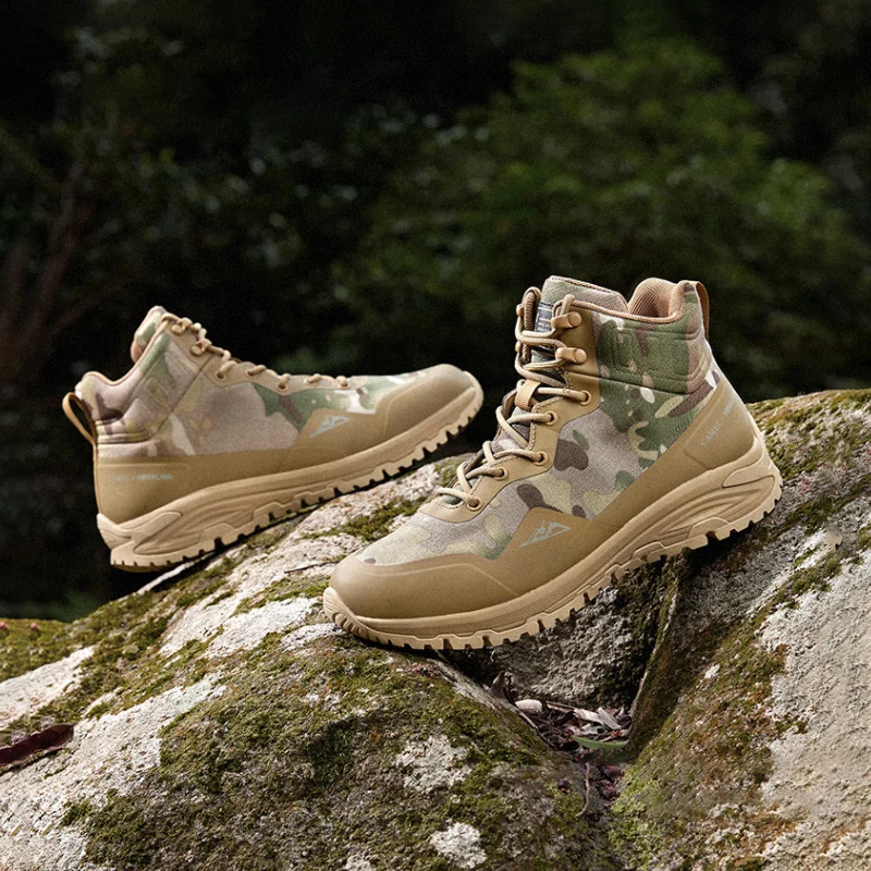 GOLDEN CAMEL Outdoors Hiking Shoes Combat Military Tactical Boots Non-slip Waterproof Trekking Shoes for Men 2023 High-top Boots