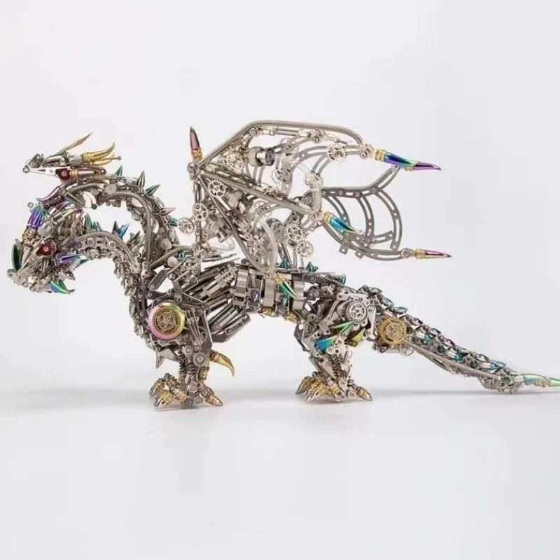 3D Puzzle Three Headed Dragon Metal Model Building Kits DIY Ancient Divine Beasts dragons Assembly Toys for Adults  - 2900PCS+