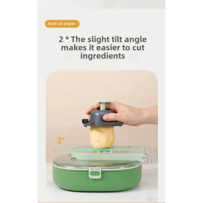 

Oval vegetable cutter kitchen tool with stainless steel blade safe grip easy to clean multifunctional fruit and vegetable cutter