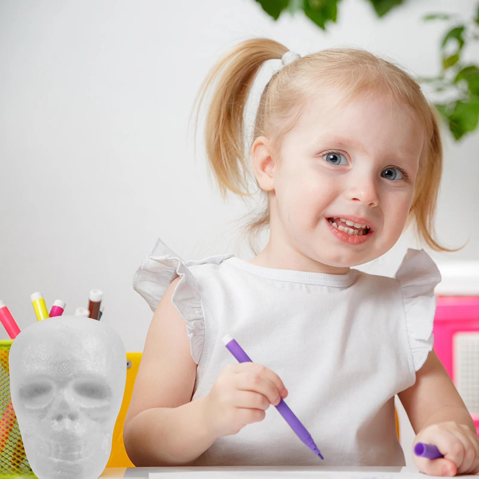 

5pcs Foam Ball Ornaments White Blank Diy Craft Kits For Kids Hands-On Activity Preschool Education Expanded