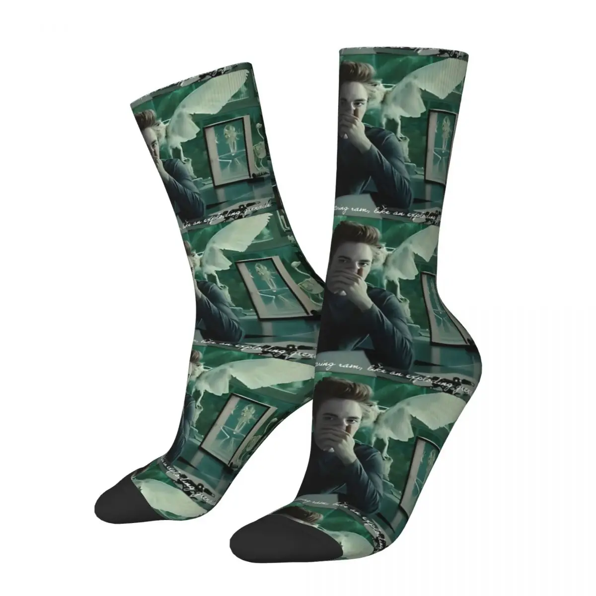 Women Men Socks Twilight Saga Movie Edward Bella Stockings Winter Korean Soft Breathable Socks Design Running Sports Slip Socks