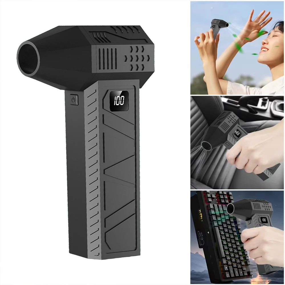 Portable Handheld fan Strong Wind 100 Gear Wind speed LED Digital Display Adjustable Turbo Portable Outdoor Handheld Fan 6000mAh