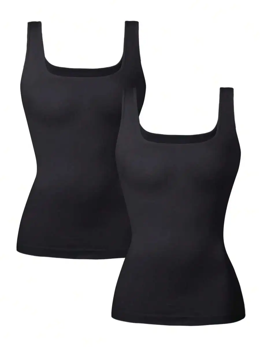 

Women Seamless Square Neck Tummy Control Shapewear Tank Top Compression Slimming Camisole