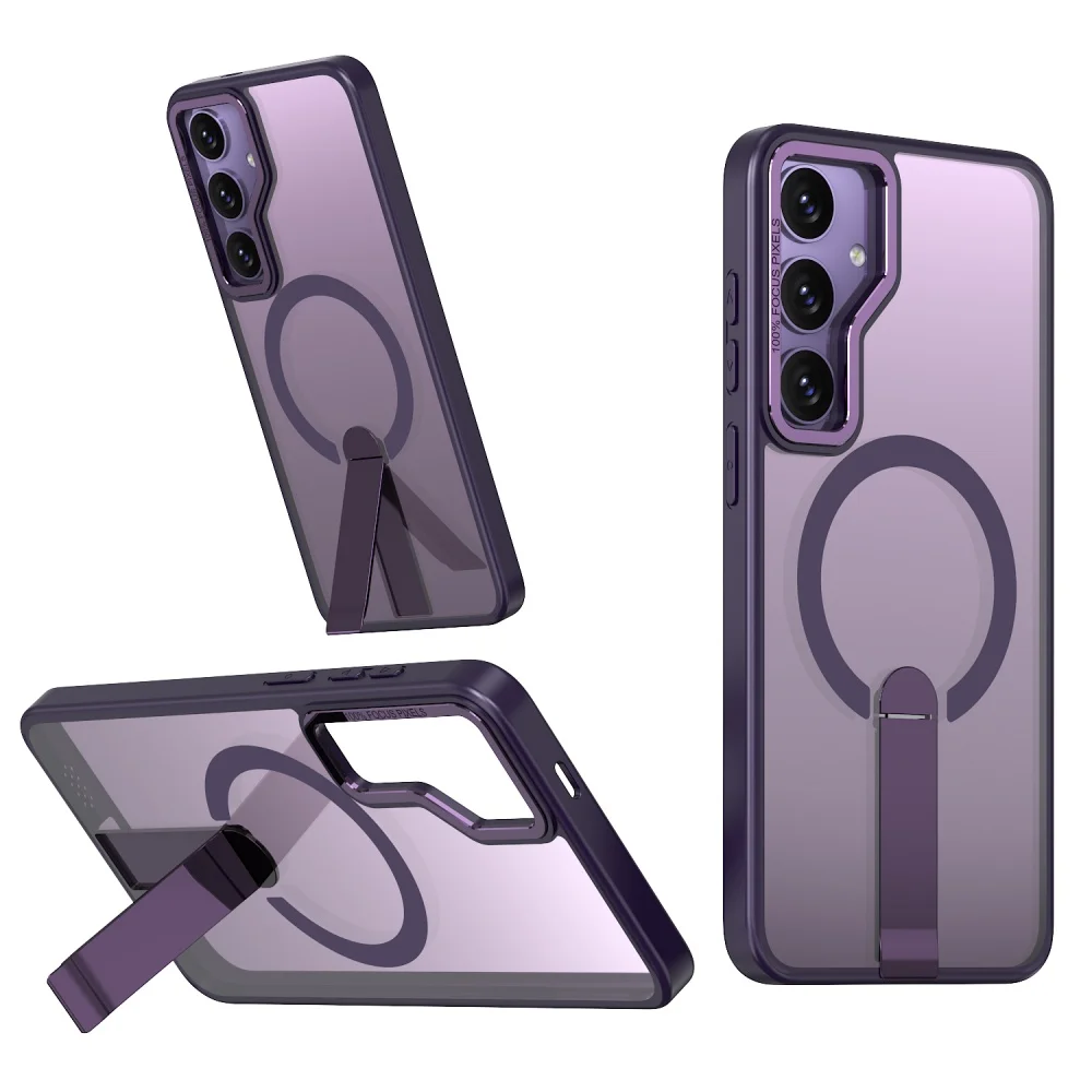 Luxuriöse MagSafe Kabellose Magnetische Ladestation Hülle für Samsung S26 S25 S24 S23 Ultra Plus S24 FE Edge Halter Transparente Abdeckung 4
