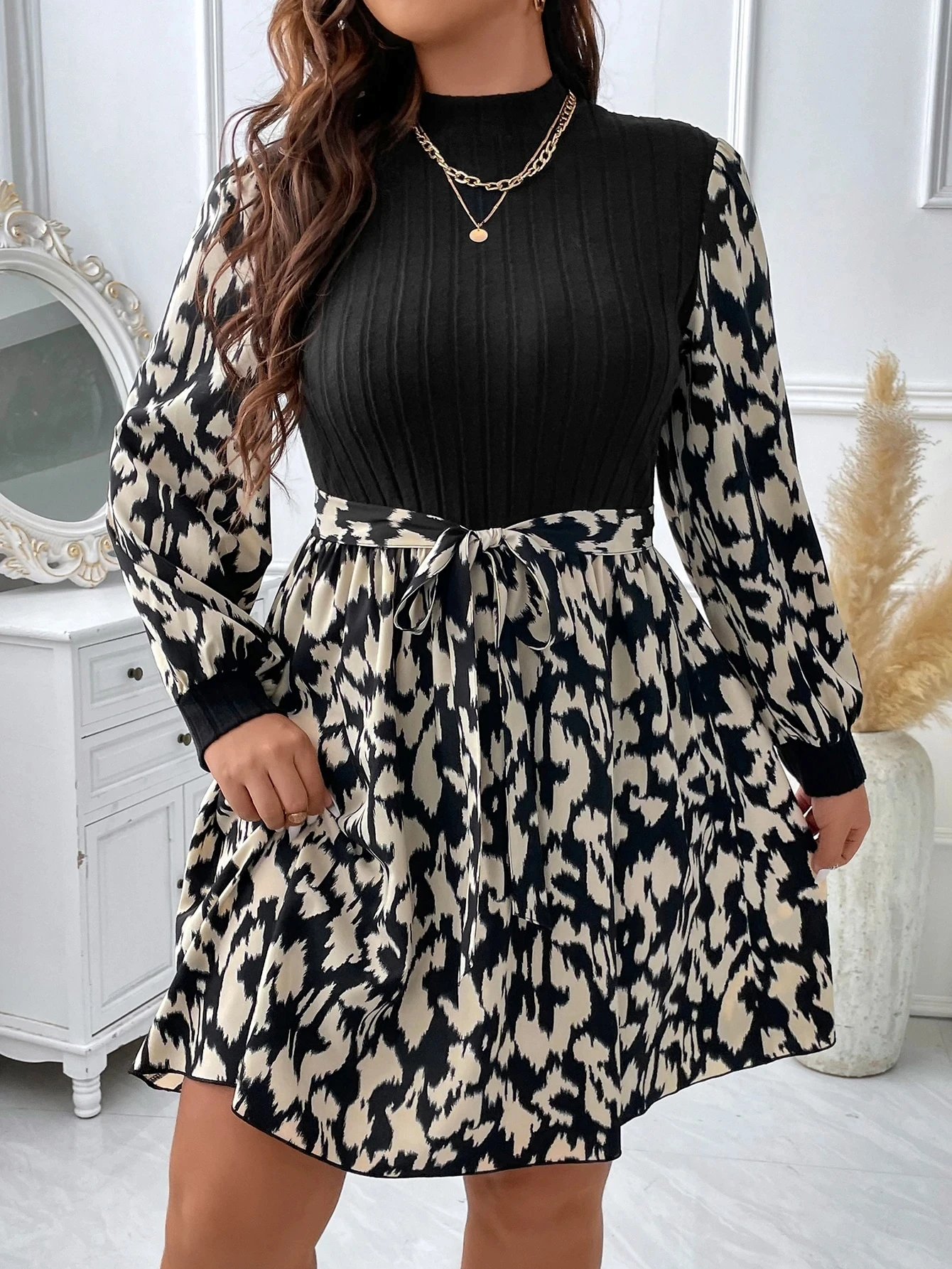 Abiti stampati casual da donna oversize eleganti alla moda taglie forti