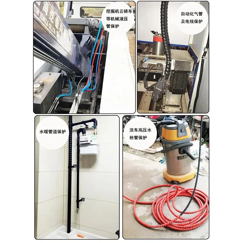 غلاف حماية كابل الجروح الحلزوني 8/10/12 مم - مرن بطول 2 متر، عزل منظم الأسلاك وواقي اللف