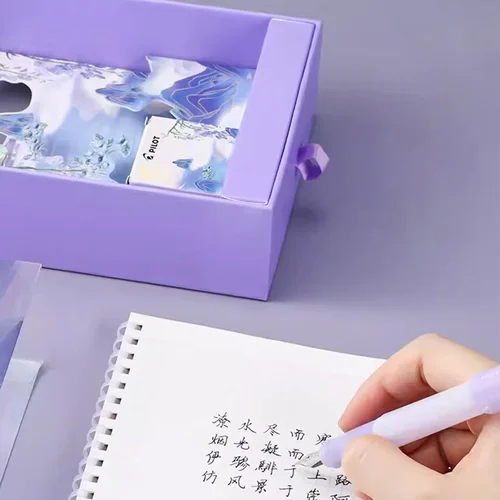 Imagen 2 del producto Pluma estilográfica KaKuno de piloto japonés, conjunto con caja de regalo limitada azul esmaltado de colores, útiles escolares para estudiantes, bolígrafos de papelería para escribir