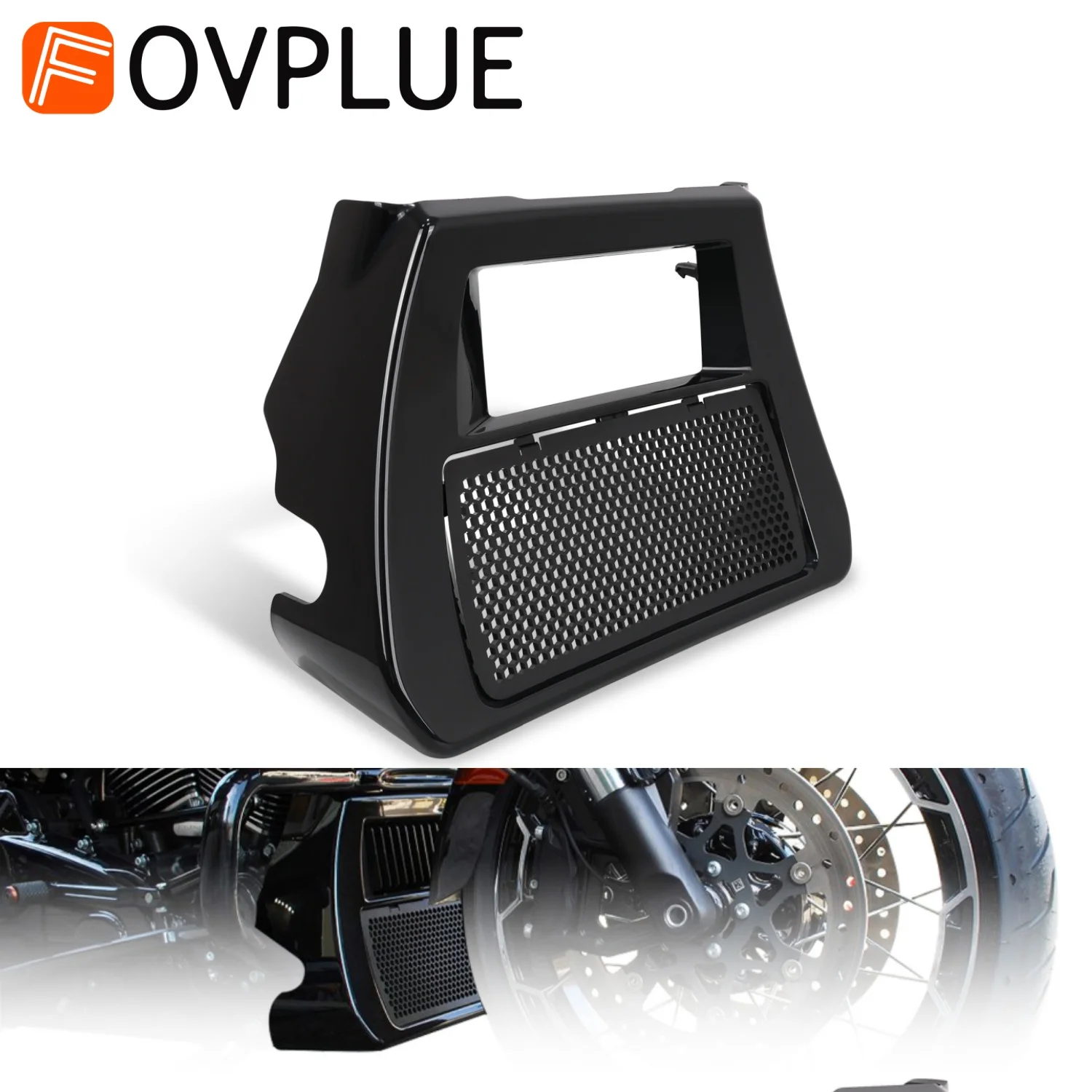 

Motorcycle Front Lower Fairing Chin Spoiler Radiator Cover For Harley Touring CVO Road Glide Street Glide FLHX FLTRXSE 2023-2024