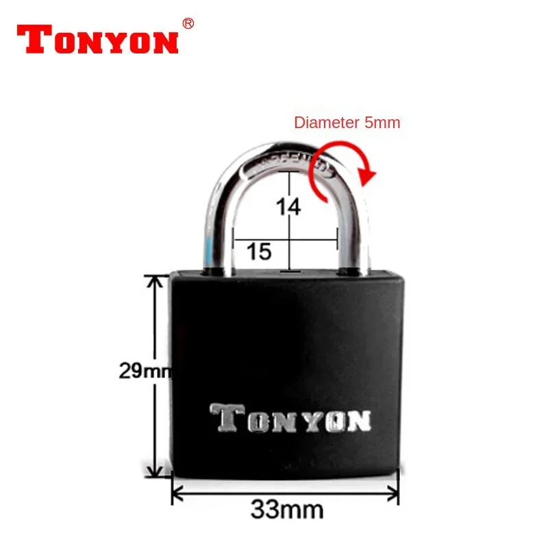 TONYON universal padlock luggage lock bag lock color student password box drawer lock key aluminum padlock K2402-30