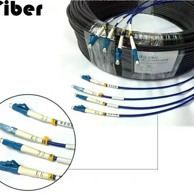 

optical fiber Patchcord 200M 2/4/6/8/12 cores singlemode LC-LC outdoor 6mm SC-SC FC ST fiber optic patchcords can be customized