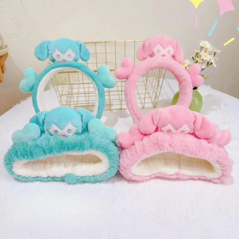 Cute Cartoon Kawaii Hatsune Miku Plush Hairband Hair Ornament New Face Wash Photography Facial Mask Set Hairband Hair Band