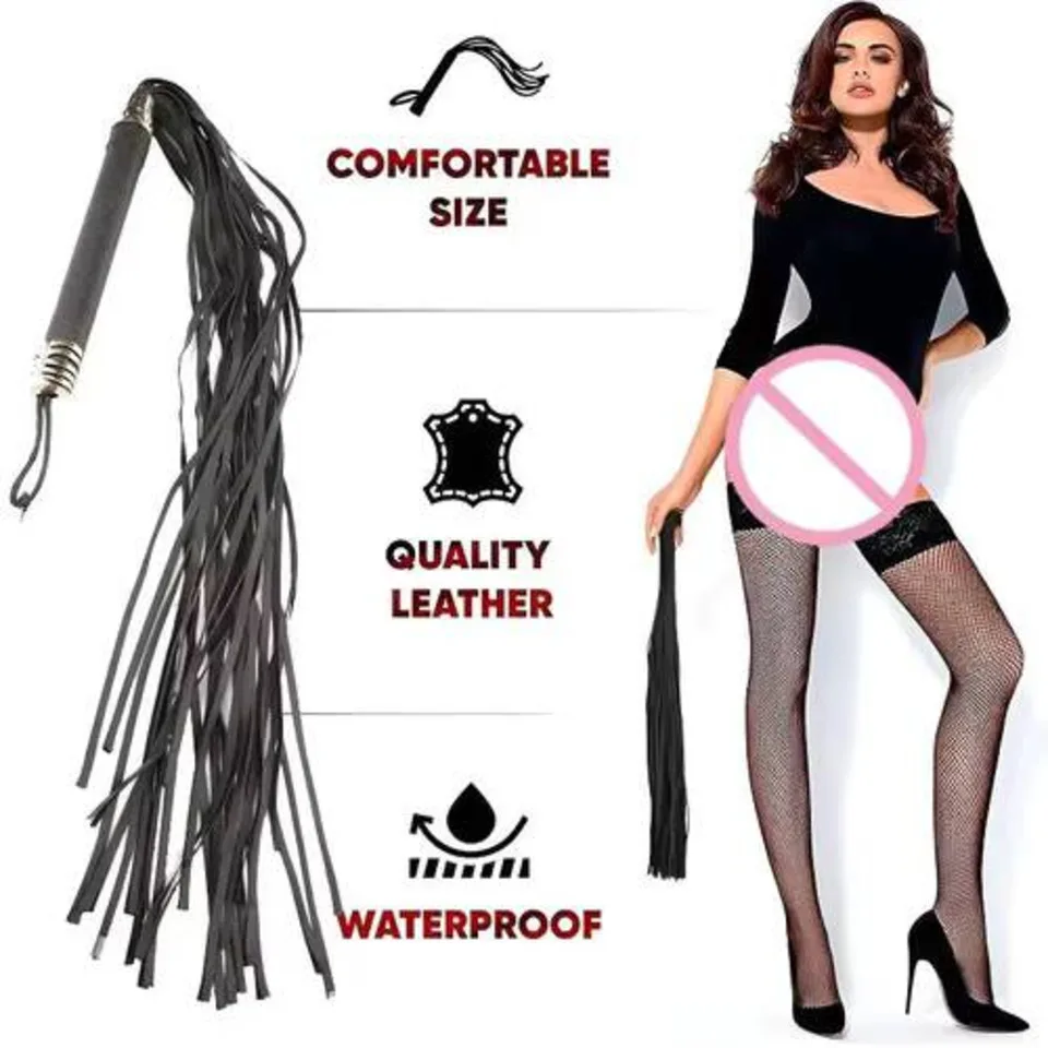 Genuine Leather Tassel Horse Whip With Handle Flogger Equestrian Whips Teaching Training Riding Whips