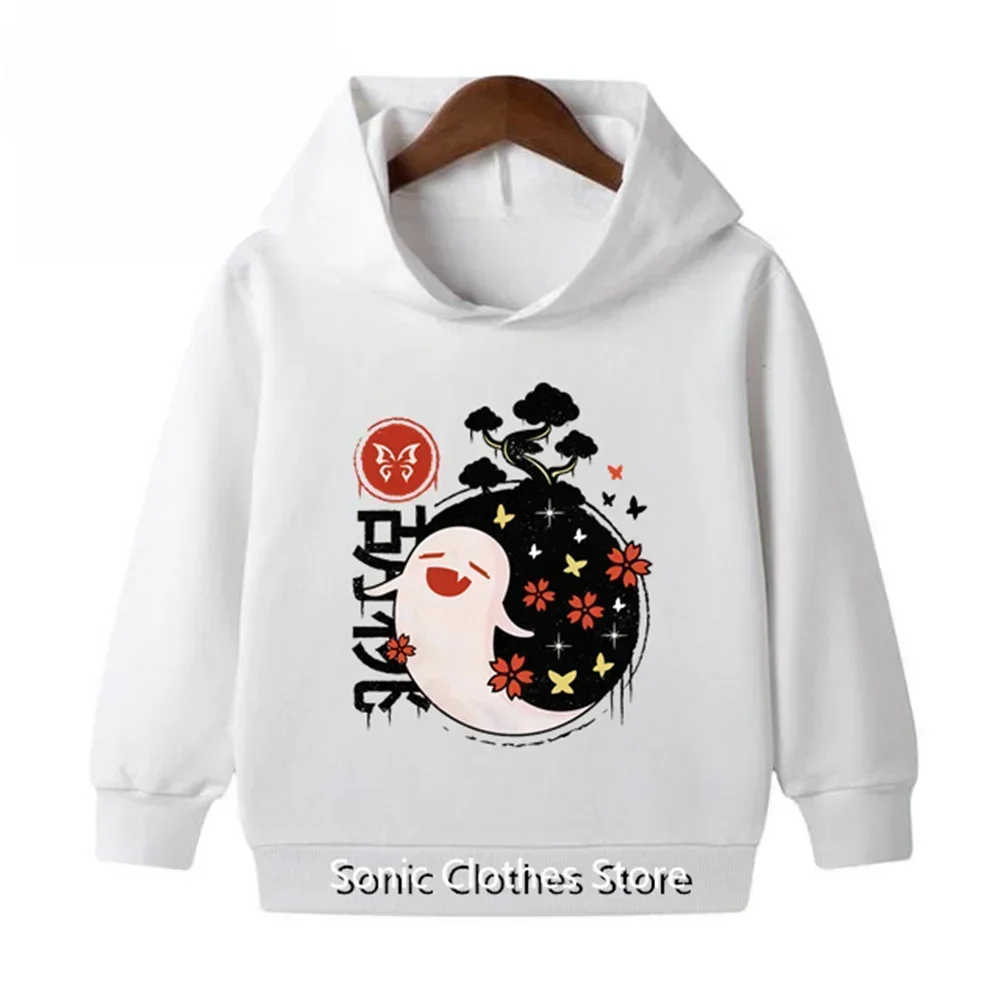 Genshin Impact Hutao Hoodie Kids Clothes Girls Clothing Jersey Baby Boys Clothes Autumn Warm Sweatshirt Children Tops