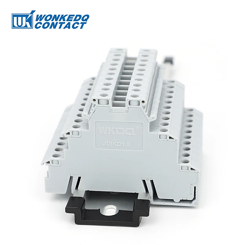 10 pièces DIKD 1.5 3 niveaux capteur vis connecteur 2.5 mm2 6 conducteurs électrique Din Rail Triple trois niveaux bornier DIKD1.5
