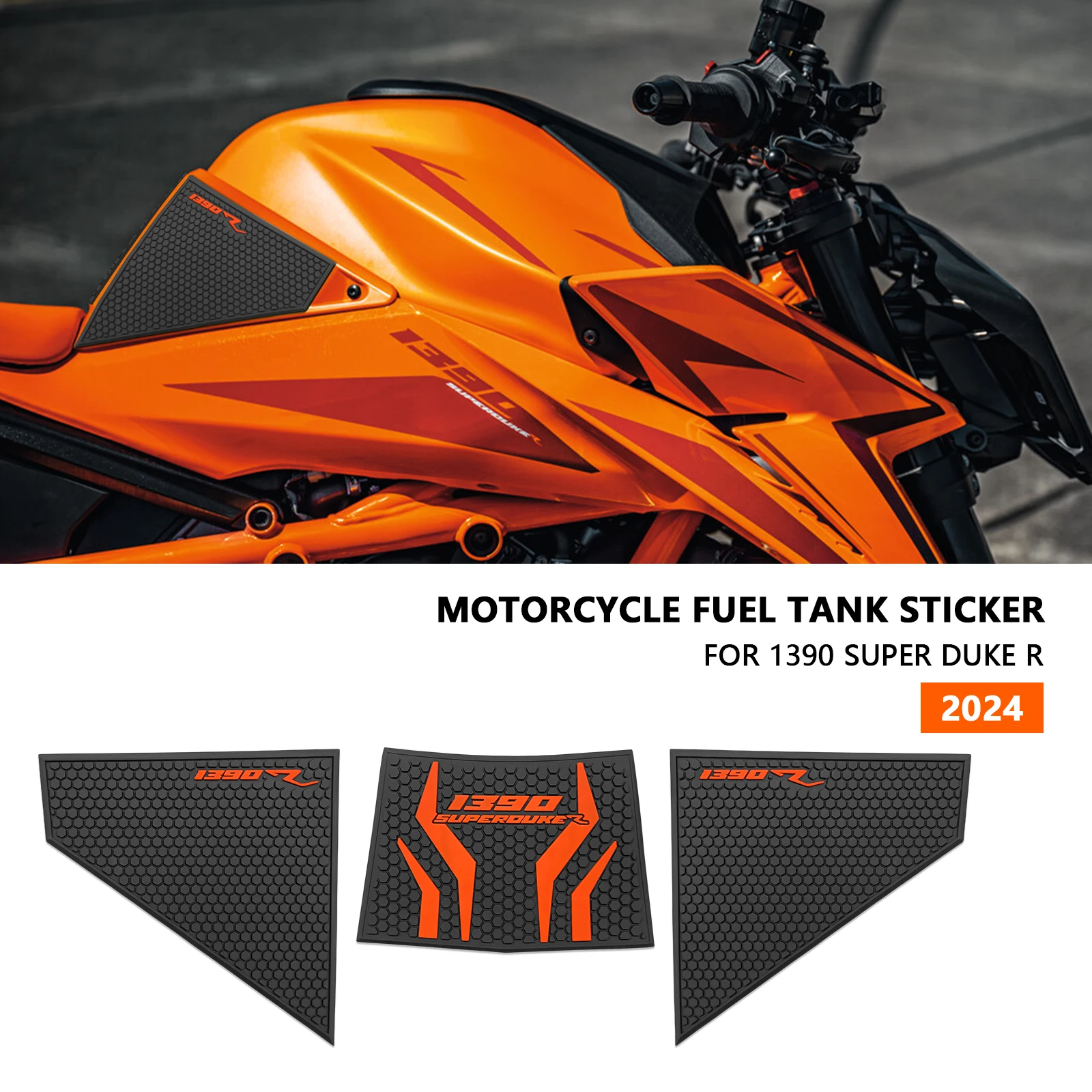 

Motorcycle accessories fuel tank traction pads anti-slip stickers fuel tank knee pads for 1390 Super Duke R 2024 fuel tank stick