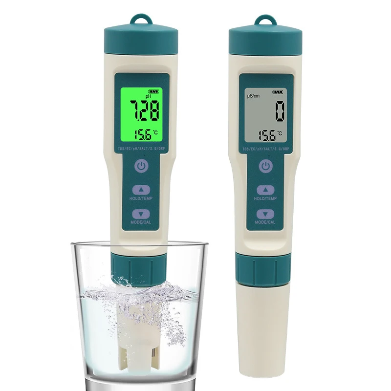 

Hydrogen-rich Drinking Water Tester 8 in 1 Digital Water Quality PH Test Pen TDS/EC/PH/ORP Temp Meter Analysis Instruments