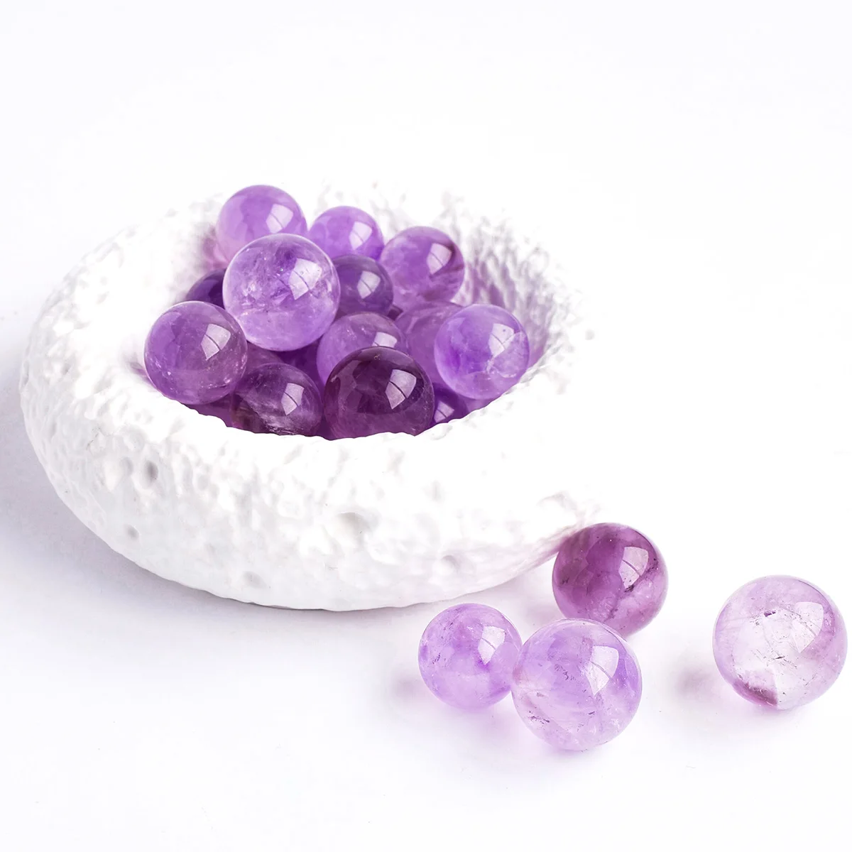 1PC Natural Brazil Amethyst Crystal Ball - Polished Healing Gemstone Specimen Mineral Sphere for Decoration And Therapy